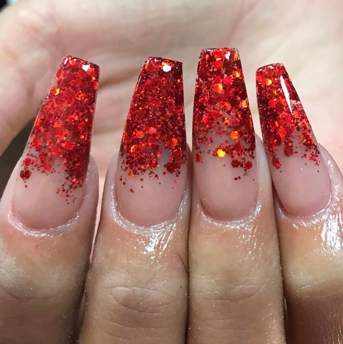 Red Face & Body Glitter - Cosmetic Grade Chunky Glitter - Uses Include: Festival Rave Makeup Face Body Nails Resin Arts & Crafts, Resin, Tumblers, Bath Bombs - Solvent Resistant