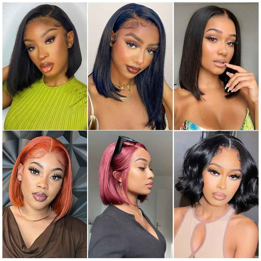 Bob Wig Human Hair Straight 13X4 Lace Front Wig Human Hair 150% Density Short Straight Frontal Bob Wig 13x4 HD Transparent Lace Frontal wig Pre Plucked With Baby Hair Free Part Natural black 08 Inch