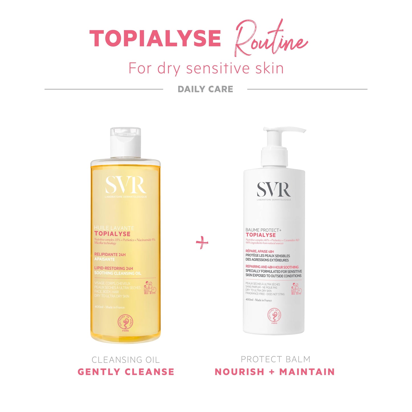 SVR Topialyse Intensive Balm Face & Body Moisturizer with Ceramides. 48hr Itch Relief for Dry Skin. Suitable For All Ages. Fragrance Free, 13.5 Fl Oz