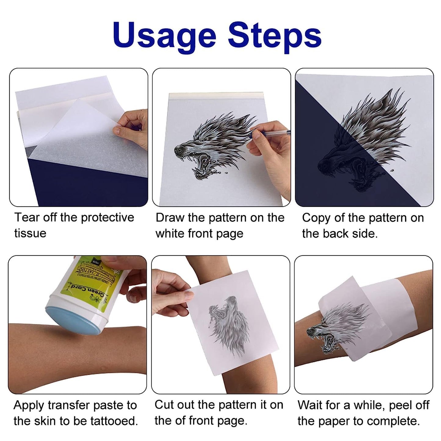 Tattoo Practice Skins with Transfer Paper - Judero 40Pcs Blank Tattoo Skin Practice and Stencil Paper Kit Includes 30Pcs DIY Tracing Paper and 10Pcs Double Sides Tattoo Fake Skin for Artist