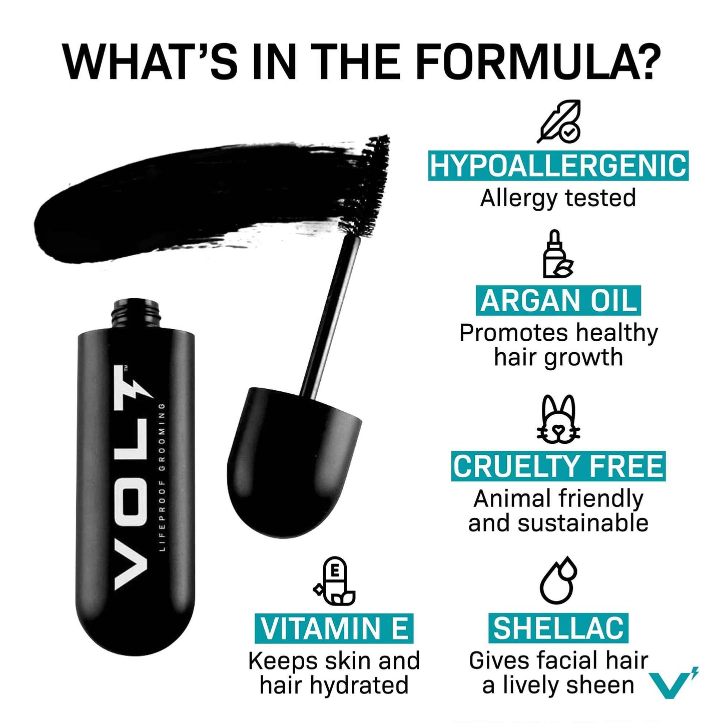 VOLT Grooming Temporary Instant Beard Color ECO 2 Pack Refill - Quick Drying Plant Based Hypoallergenic Brush on Color for Beards, Mustaches, and Eyebrows, Chestnut (Brown/Red)