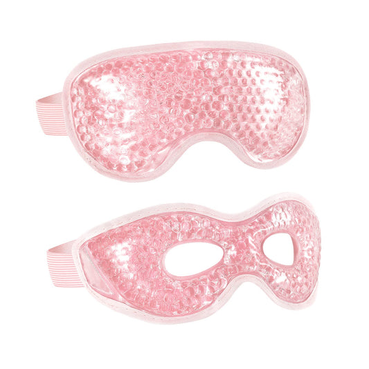 2PCS Gel Eye Mask Reusable Hot Cold Therapy Gel Bead Eye Mask for Puffiness /Dark Circles/Eye Bags /Dry Eyes/Headaches/Migraines/Stress Relief, Cooling Eye Mask Hot/Cold Compress Eye Mask (Pink)