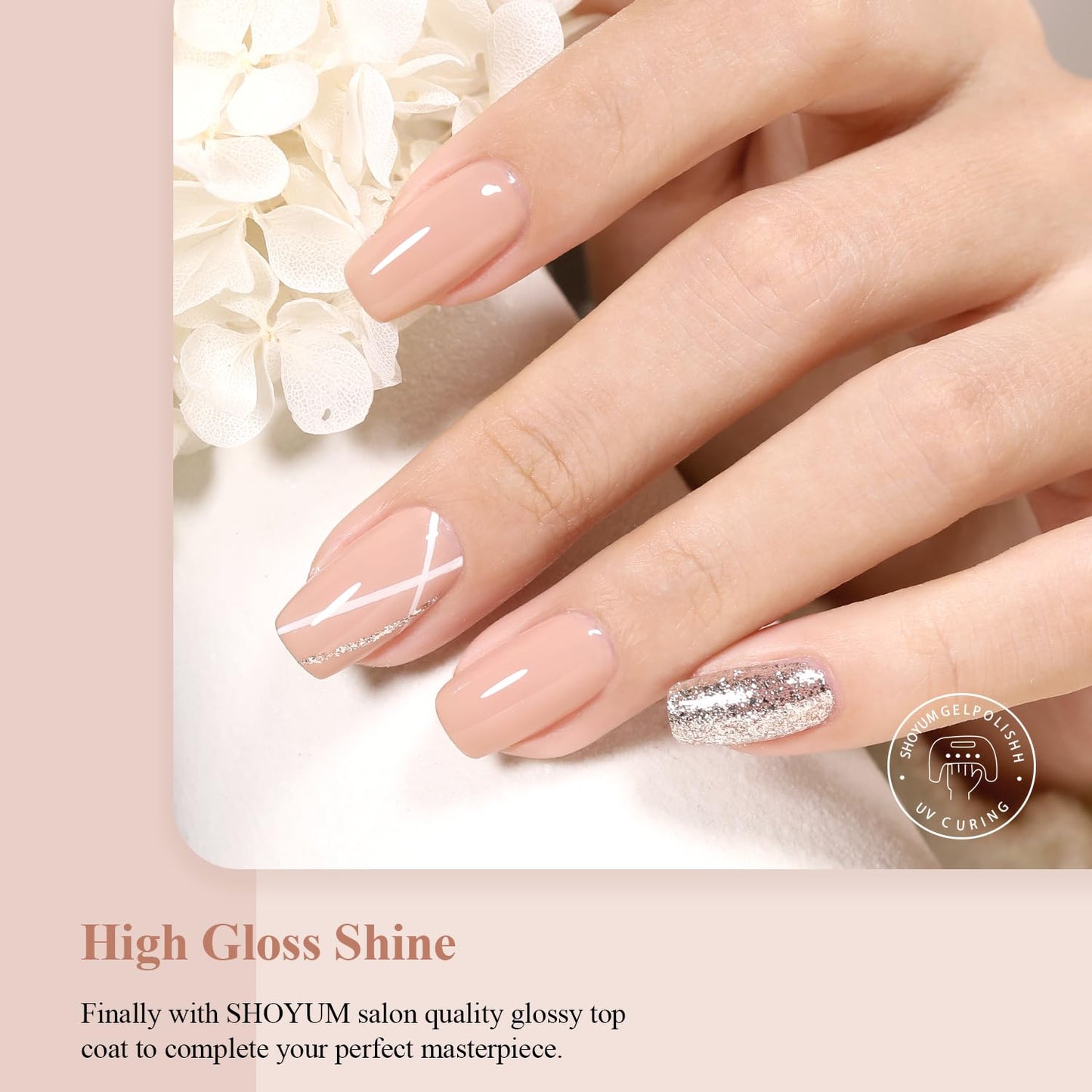 SHOYUM Nude Gel Nail Polish 15ml Neutral Brown Color Natural Set Mocha Mousse Cake Soak Off U V LED Nail Lamp Nail Art Gel 0.51Oz Gift for Women