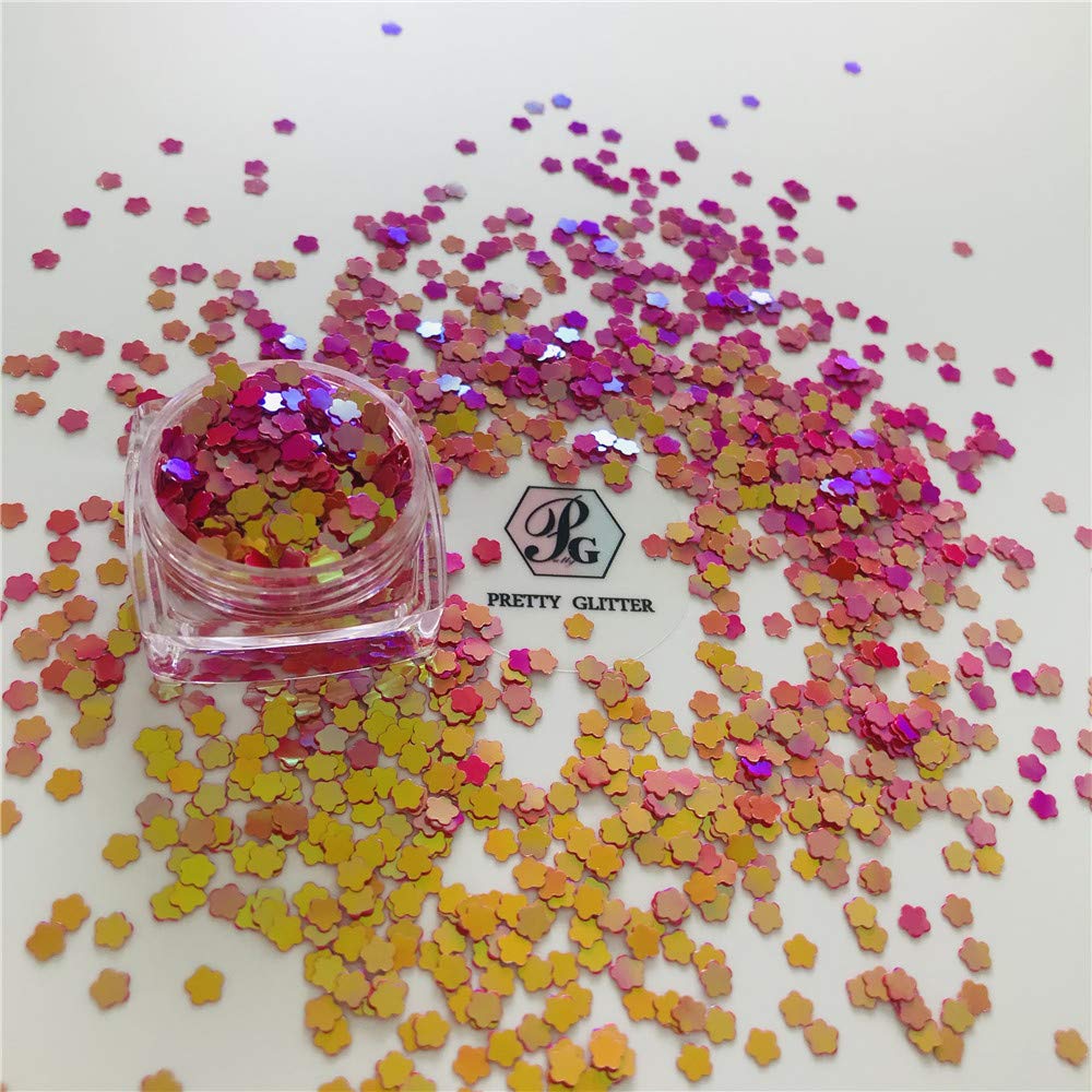 10 Grams/Pack - Pearl Iridescent Plum Flowers Opal Glitter - Festival Rave Beauty Makeup Face Body Nail Art Decoration C08R