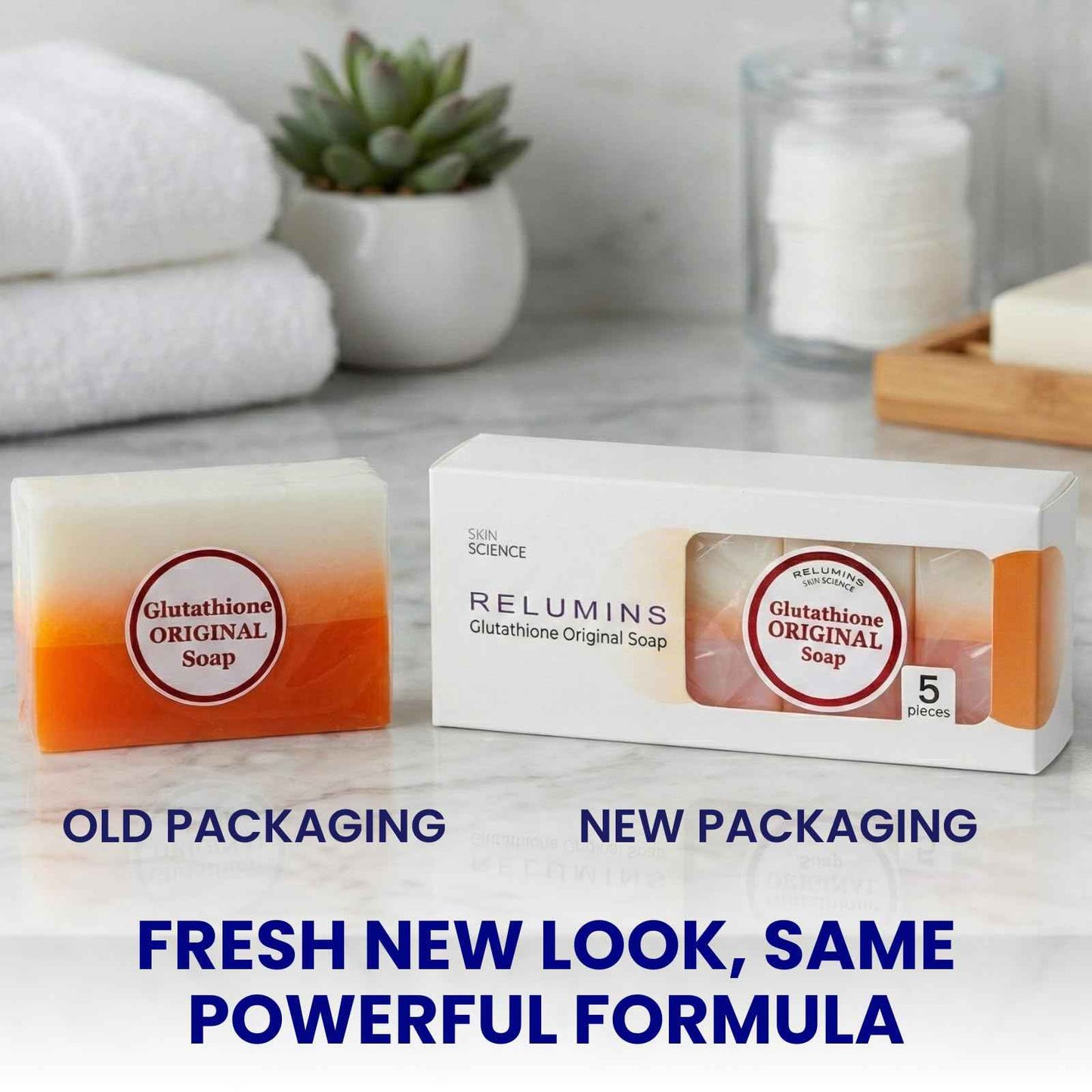 Relumins Glutathione Soap Bars – Holidays Deep Cleansing & Hydrating Soap for Smooth, Refreshed Skin – Gentle Exfoliating Formula for Face & Body – 5 x 150g Bars