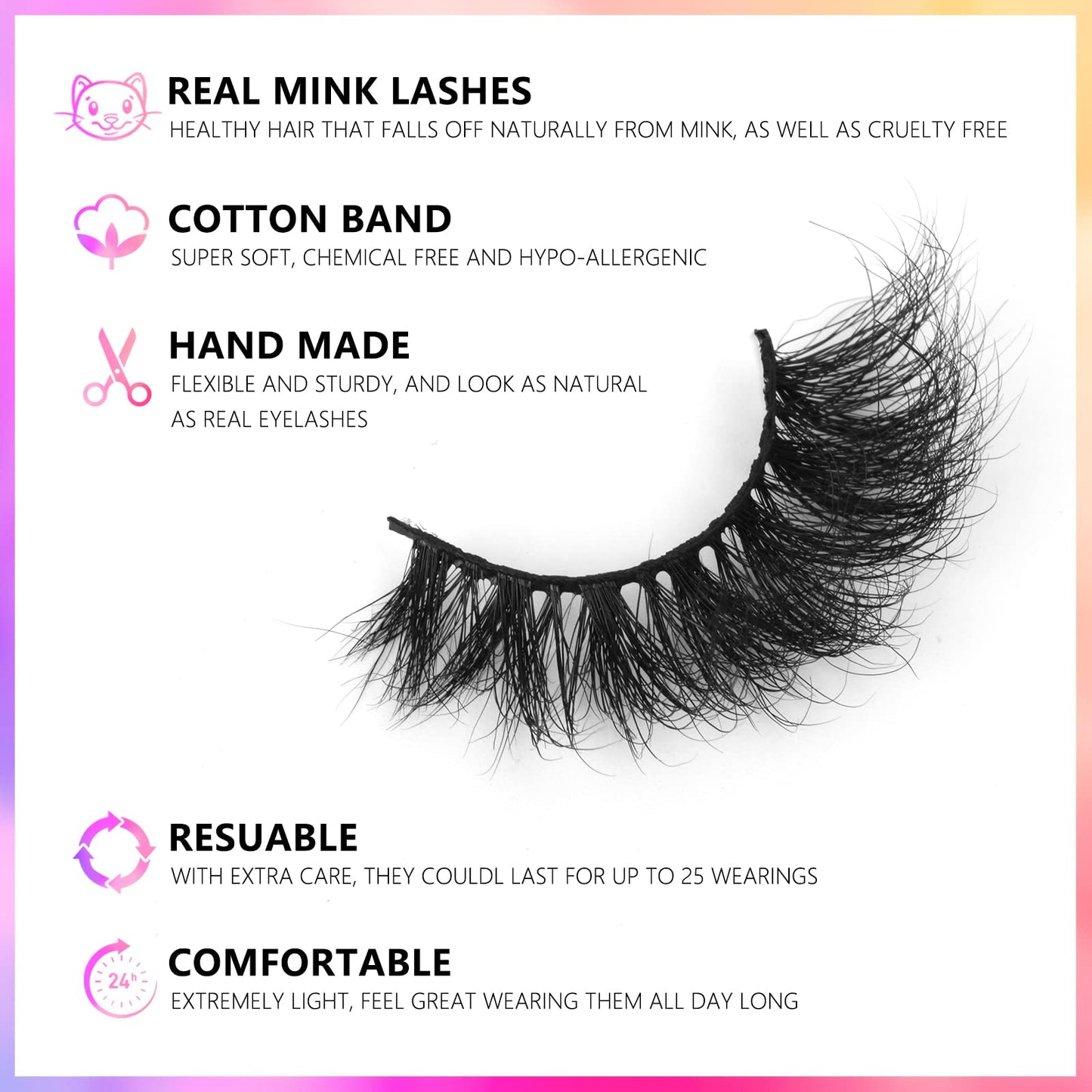 Barbiely 20MM Mink Eyelashes, 3 Pairs 3D Mink Lashes, False Eyelashes Natural Look, Super Fluffy Full Strip Lashes Caat-Eye Mink Lashes, 100% Handmade & Cruelty-Free Fluffy Volume Wispy Lashes(VIP)