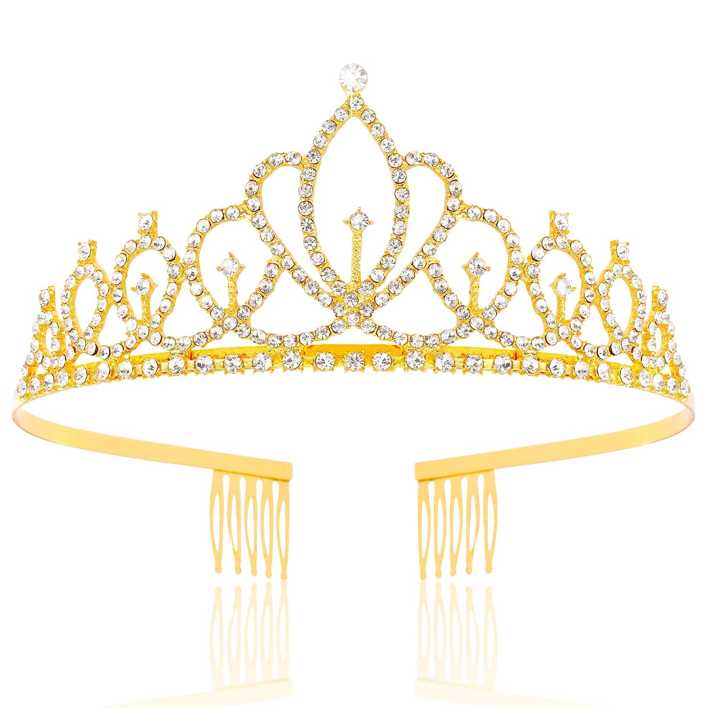 Vovii Tiara Crown for Women, Gold Princess Crowns Tiaras for Women Girls, Elegant Crystal Crown with Combs for Birthday Party Quinceanera Prom Pageant Cosplay