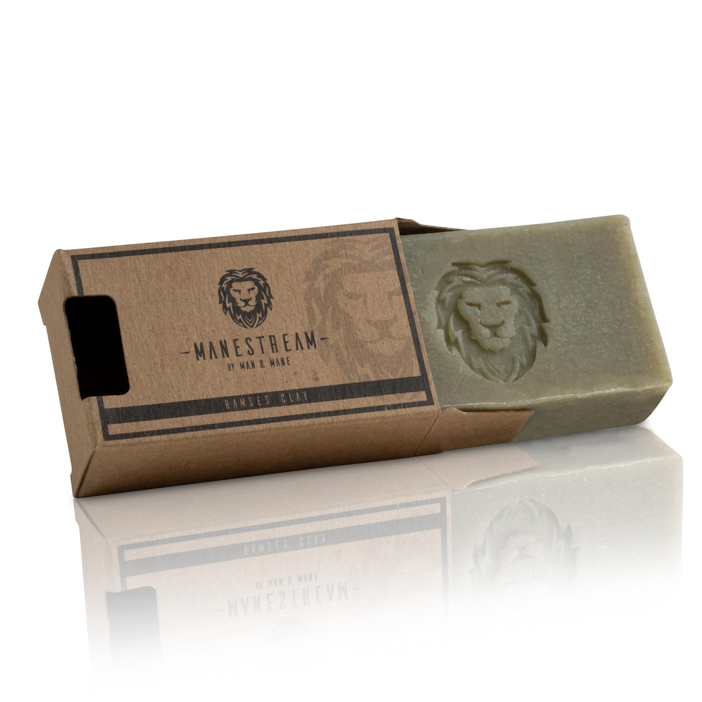 MAN & MANE Manestream Long Lasting, Mild Scented Geranium French Clay Bar with Coconut, Olive, Palm Oils, Natural Handmade Soap