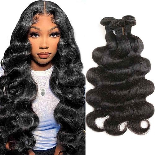 12A Human Hair Bundles 16 16 16 Inch Body Wave Bundles Human Hair Unprocessed Brazilian Virgin Bundles Weave Extensions Natural Black Color 3 Bundle
