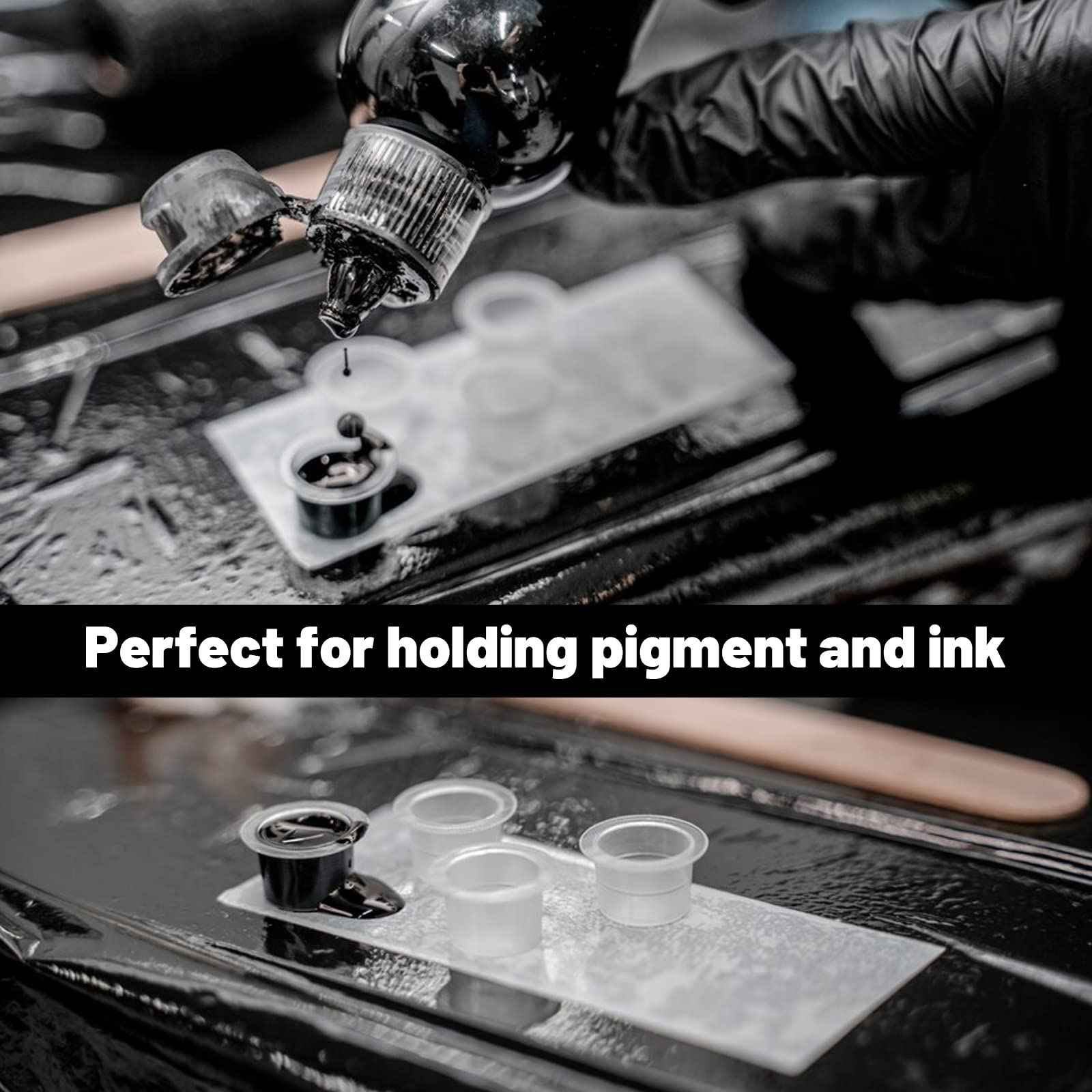 WZPB Ink Caps - 300Pcs Large Tattoo Ink Cups 15MM Ink Caps Pigment Cups Disposable Cups for Tattoo Ink Supplies