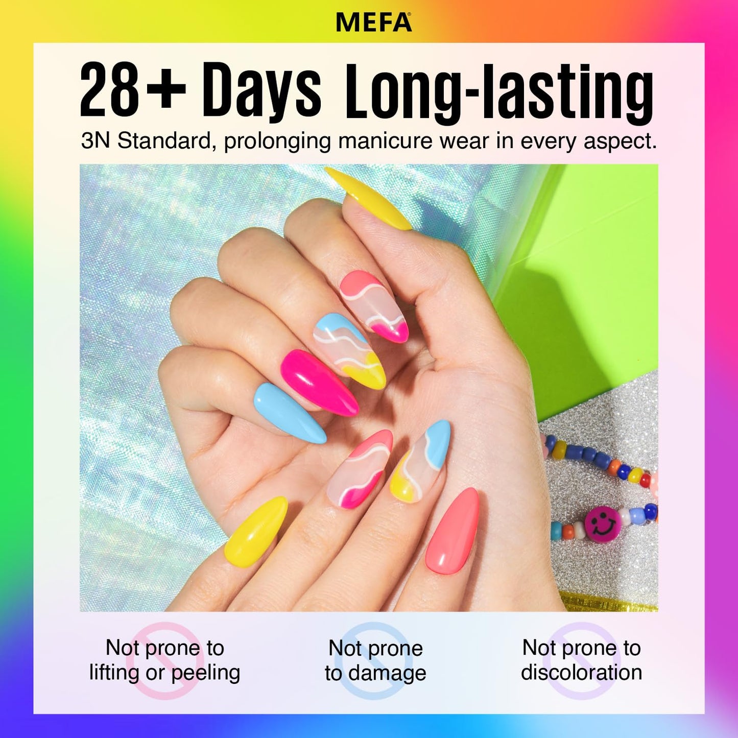 MEFA 35 Pcs Gel Nail Polish Set, 32 Colors Summer Neon Rainbow Bright Gel Nail Polish Kit with Base Coat No Wipe Glossy & Matte Top Coat Yellow Hot Pink Nail Art Manicure DIY Salon Home Gift for Women