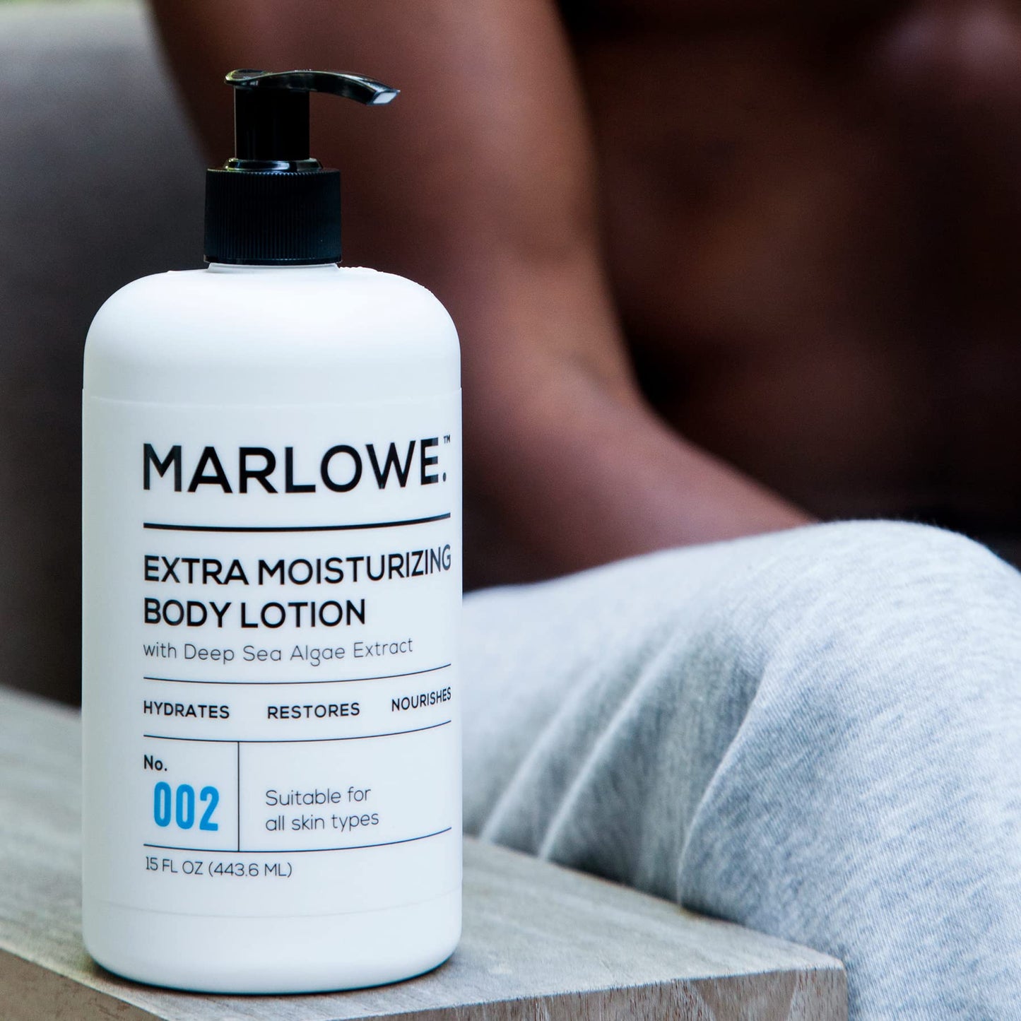 MARLOWE. No. 002 Moisturizing Body Lotion 16 oz, Daily Dry Skin Lotion for Men, Made with Hydrating Natural Aloe Vera, Vegan, Oil Free, Light Fresh Tonka Scent