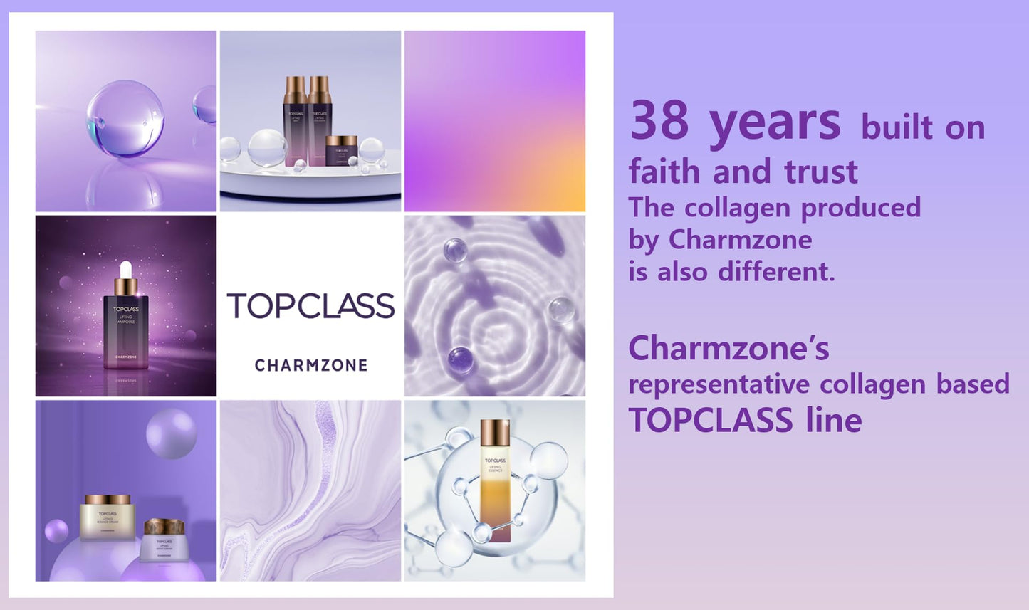 CHARMZONE TopClass Lifting Essence – Korean Skincare with Triple Collagen, Proteins, Patented Ingredients for Elasticity and Lifting Benefits (3.38 fl. oz)