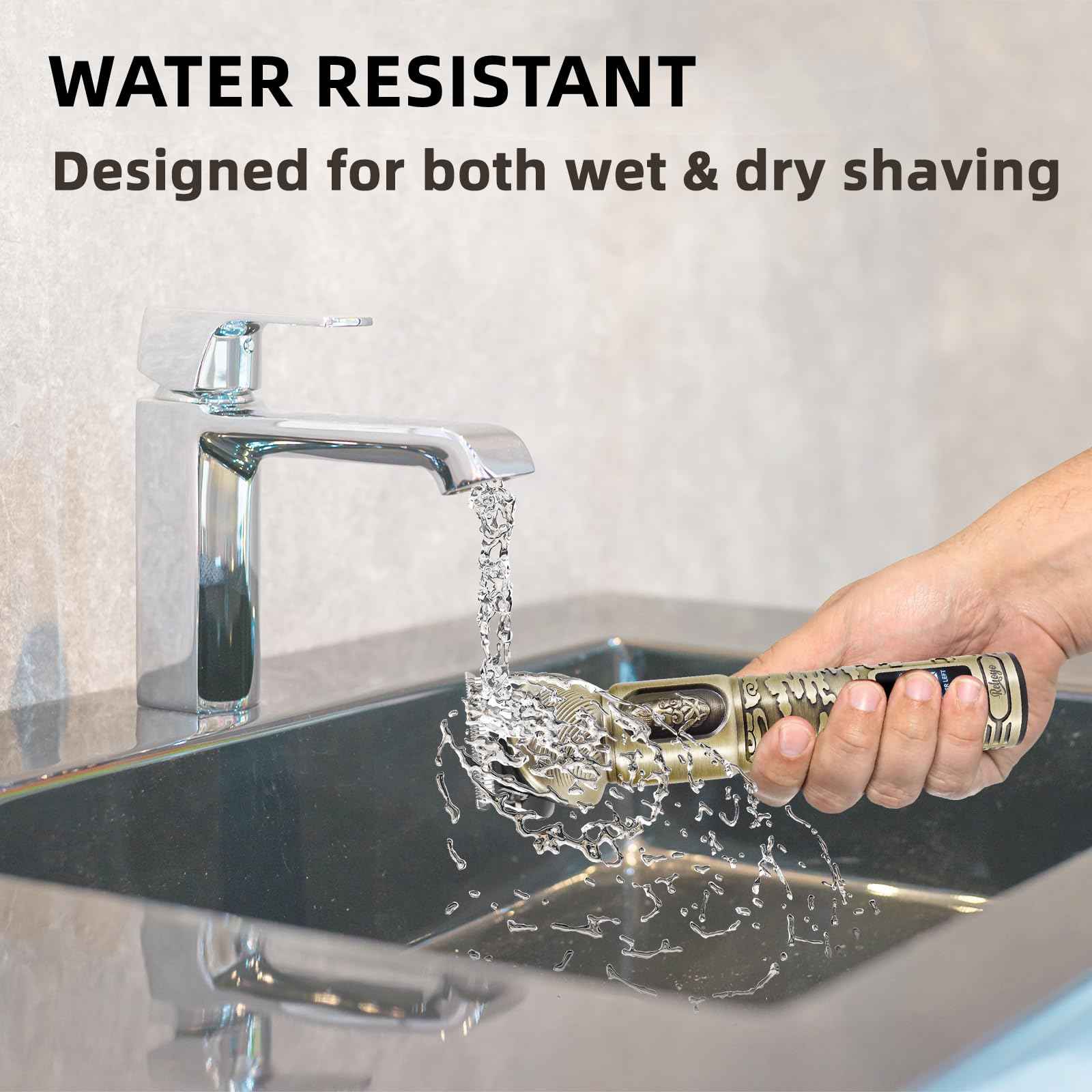 REHOYO Beard Trimmer for Men, Waterproof Cordless Hair Clipper, Electric Razor Shaver, Mens Grooming Kit for Mustache Nose Body Facial Hair, Rechargeable Beard Trimmer Kit, Gifts for Men