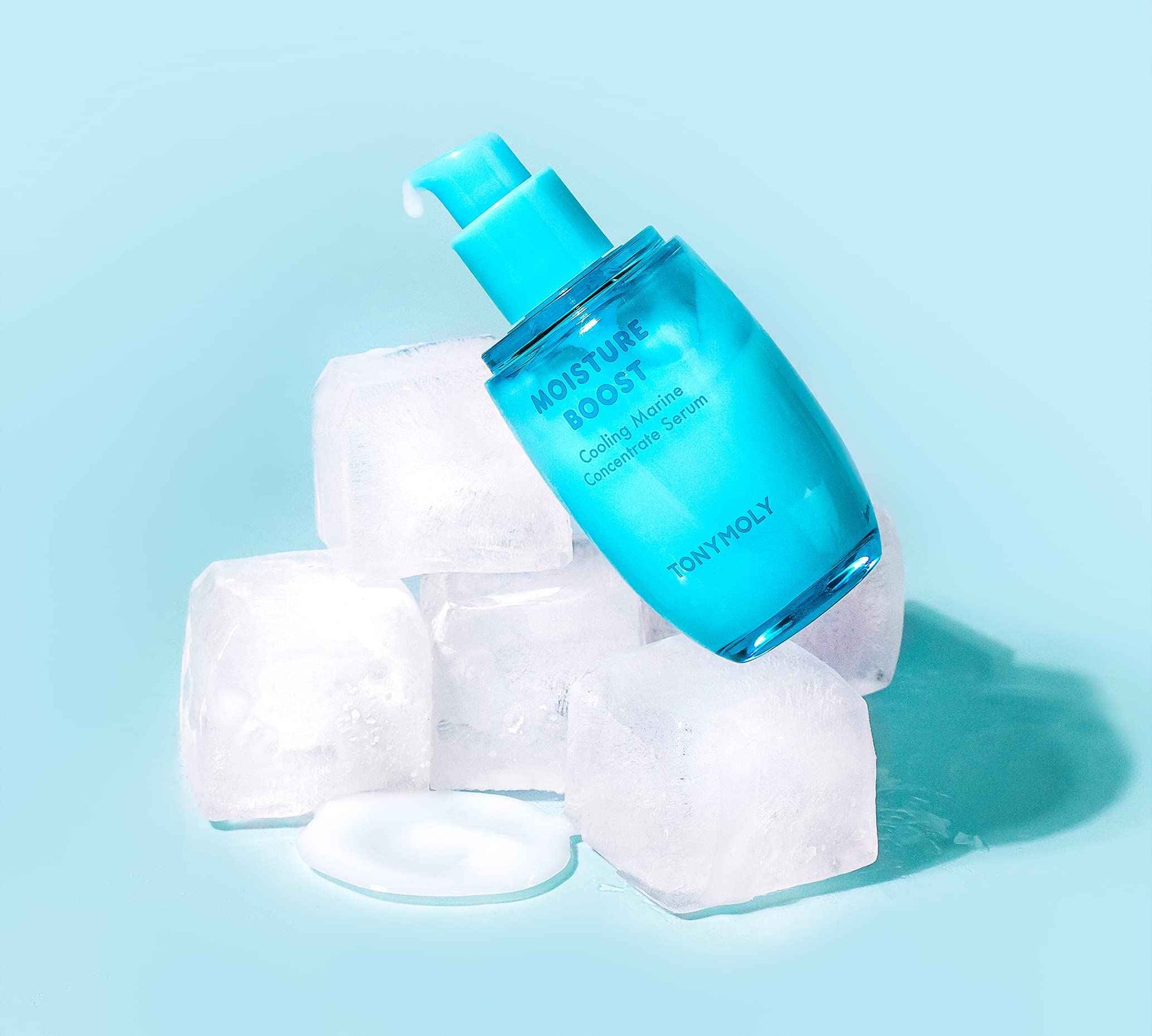 TONYMOLY Moisture Boost Hydrating Serum – Cooling Marine Concentrate with Chlorella, Seaweed & Niacinamide, Lightweight Face Moisturizer, 3 oz