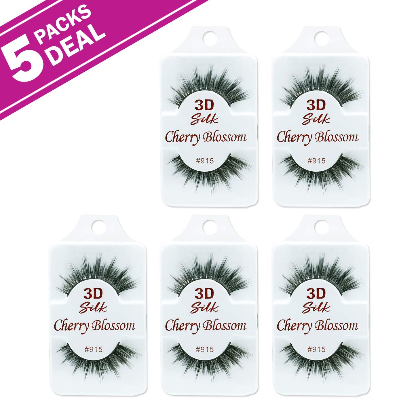 Cherry Blossom 3D Eyelashes (5 Pack of Silk 915)