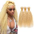 613 Blonde Water Wave Human Hair Bundles 3 Pack
