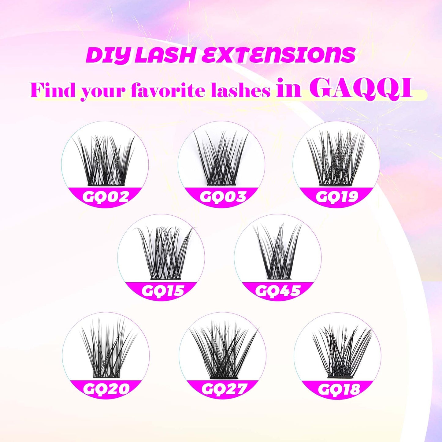 GAQQI Lash Clusters, GQ20 Individual Lashes 168pcs C Curl, DIY Lash Extension 10-16mm Mixed Length False Eyelash Clusters, Wispy and Natural Lash Wisps (GQ20,C Curl,10-16mm)