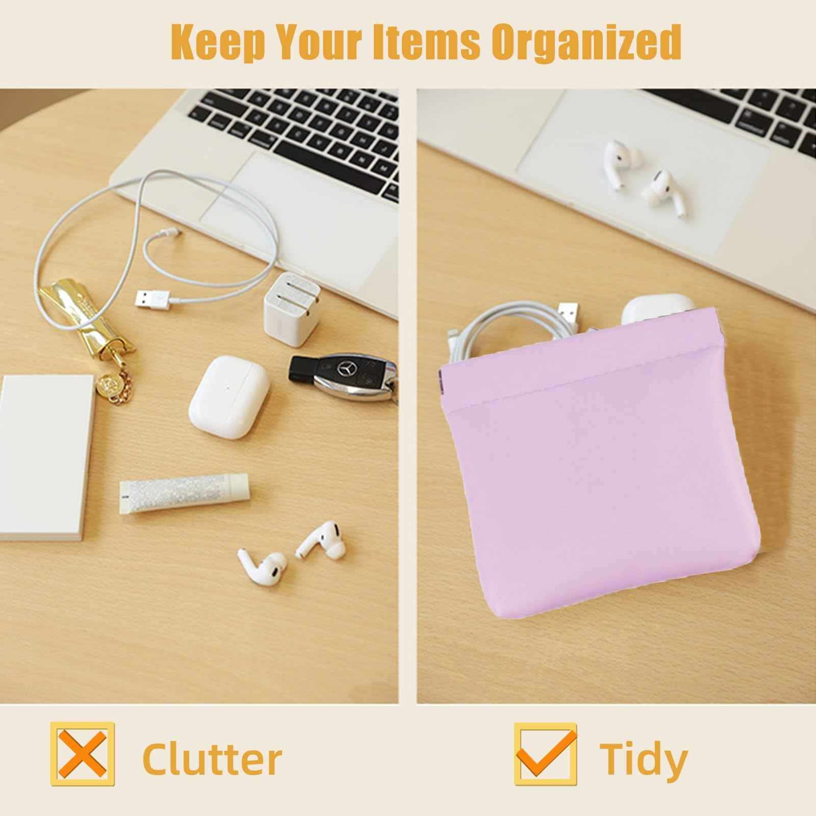 WRINGKIT 18 Pcs Snap Closure Pouches, Small 4.7 Inch Squeeze Coin Purse Pouch, Waterproof Portable Mini Makeup Bag, No Zipper Self-Closing Pocket Cosmetic Bag for Women Jewelry Lipstick Headphones