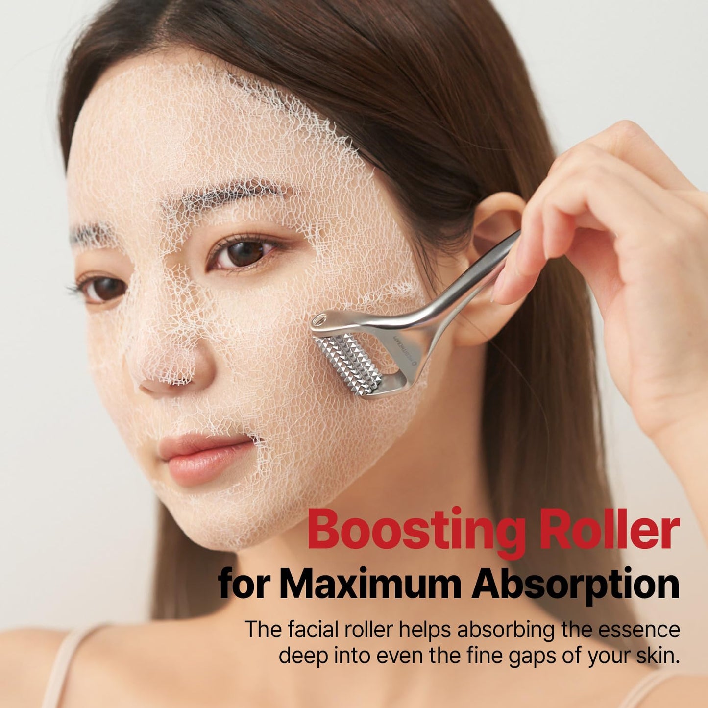 MEDITHERAPY Wrinkle fit Mesh Sheet Masks + Boosting Roller (Mask 7EA + Roller 1EA), Collagen Mask,Quick Absorption with Roller, Anti-aging, Glass Skin, Korean Skincare