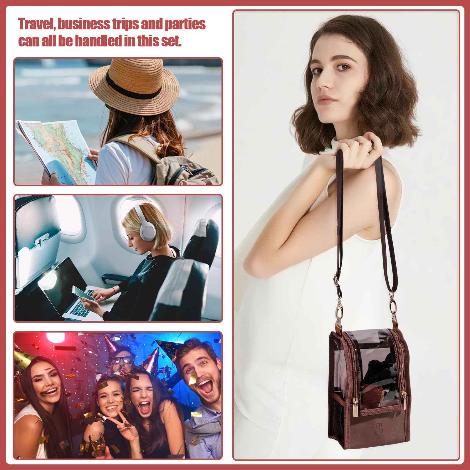 BS-MALL Professional Makeup Brush Set 28 Pcs With Travel Makeup Bag,Concealer Brush, Foundation Brush, Blush Brush, 4 Pcs Triangle Puff & makeup sponges for Flawless beauty on the Go