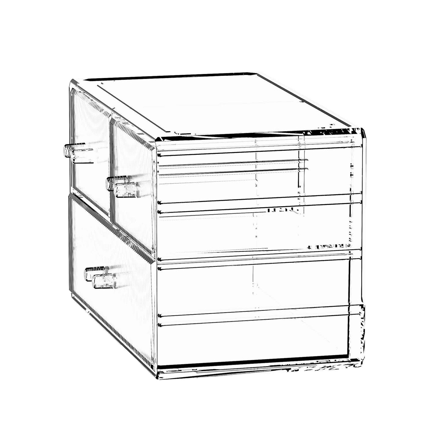 ZHIAI Stackable Storage Drawers, Acrylic Bathroom Counter Organizer Clear Makeup Organizers for Vanity, Kitchen Cabinets, Bathroom, Undersink, Home Organization and Storage (3 Drawers, Pattern A)