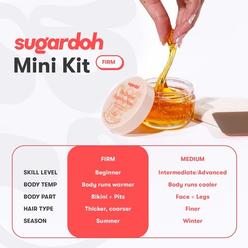 Sugardoh Sugar Waxing Kit for Women As Seen On Shark Tank (Mini Kit Firm) Face, Arms, & Legs, Sugar Wax Hair Removal- Sugaring Tiktok Viral Products- Bikini Wax Kit for Women - Sugaring Kit
