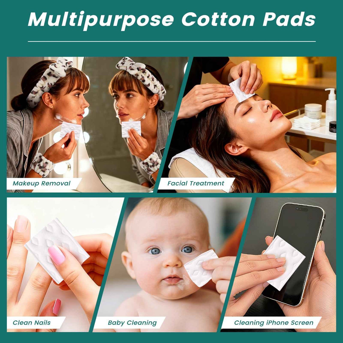 Cotton Pad Holder Christmas Birthday Gifts Sets For Women,Automatic Reusable Square Dustproof Waterproof Cosmetic Bathroom Pad Dispenser include Headband,Wrist Bands,Hair Clips Scented Candles