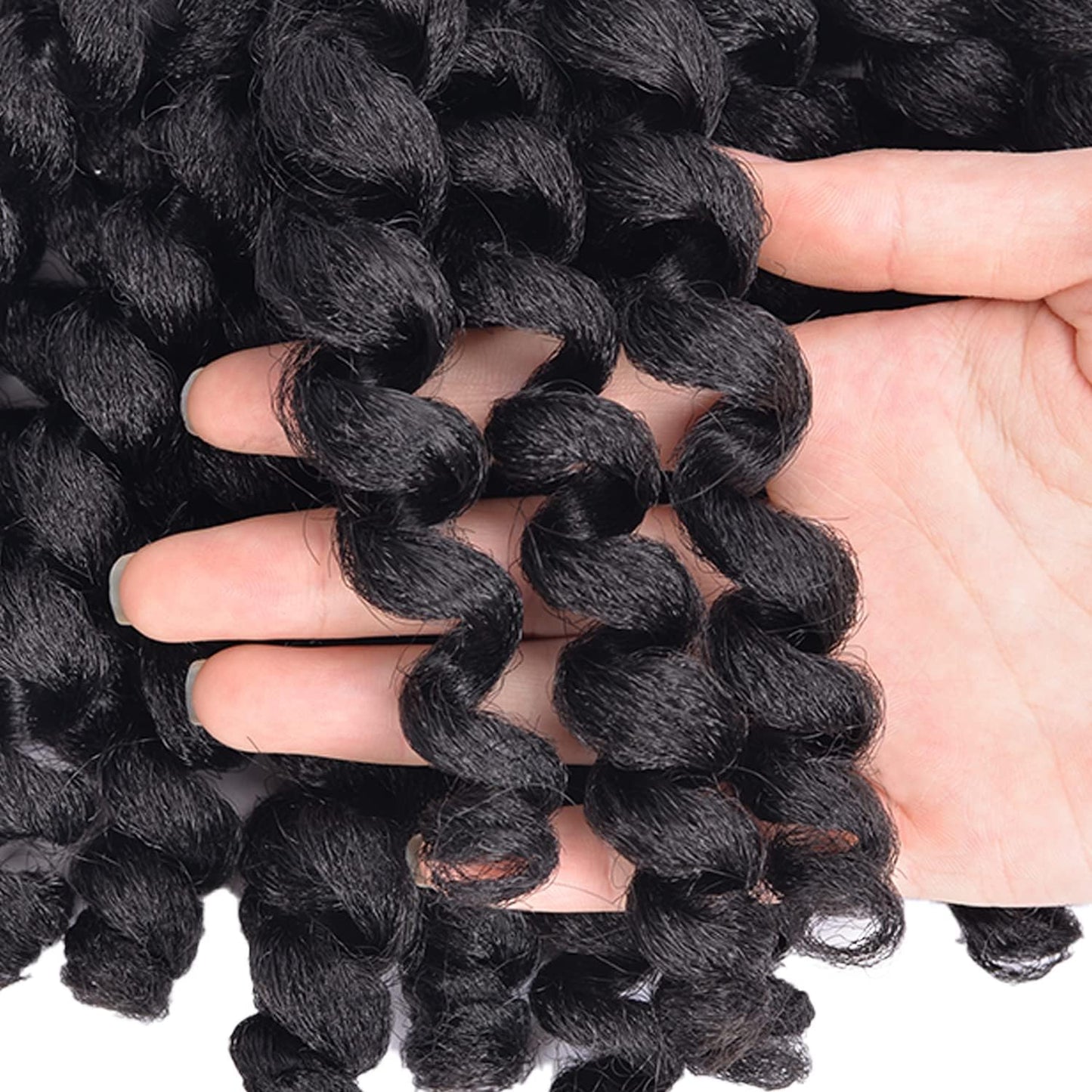 Wand Curl Crochet Hair Extensions, 8 Inch Jamaican Crochet Hair 3Packs Jamaican Bounce Crochet Hair #1B Black 80g/Pcs Ringlet Twist Hair Extensions Curly Crochet Hair (3Pcs,1B)