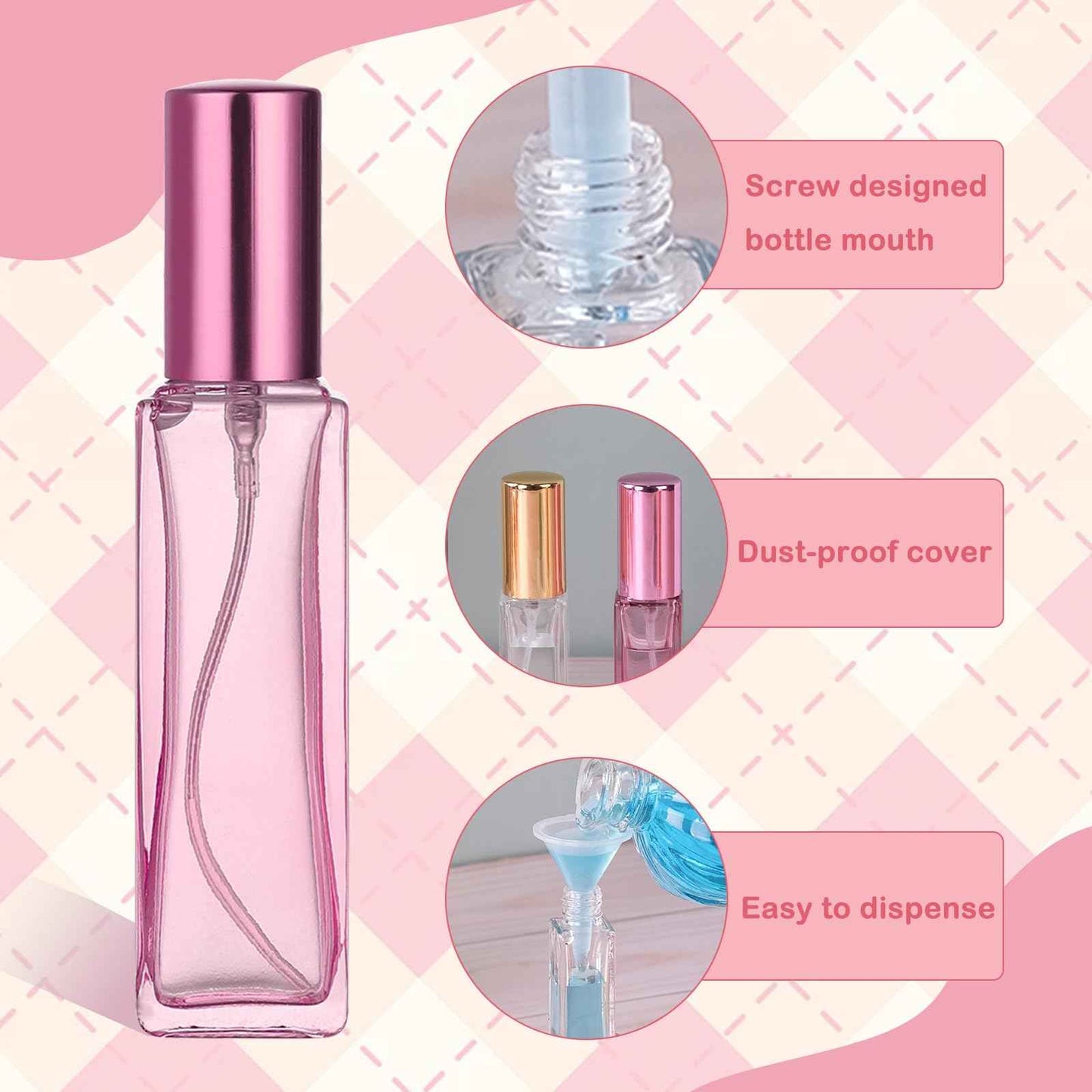 RAMFIYN 20ml Set of 5 Travel Perfume Bottle Refillable Perfume Bottle Travel Cologne Sprayer Mini Perfume Bottle Small Perfume Spray Bottle