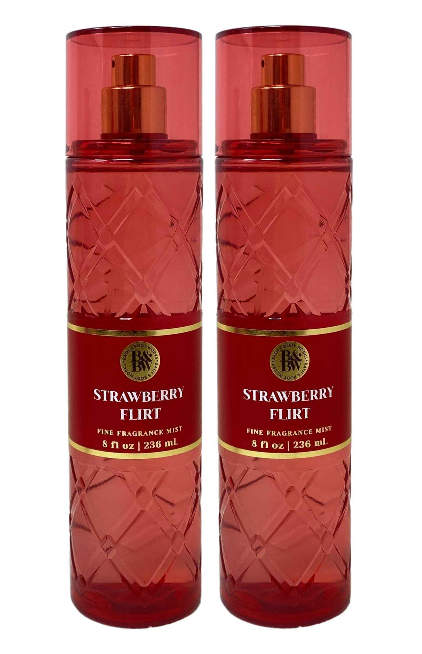Bath & Body Works Strawberry Flirt 2 Pack Fine Fragrance Mist Bundle - Full Size