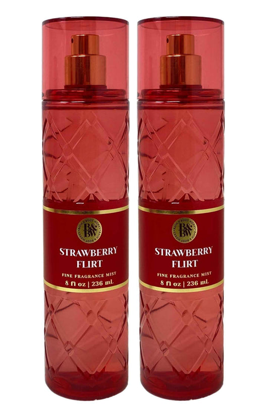 Bath & Body Works Strawberry Flirt 2 Pack Fine Fragrance Mist Bundle - Full Size