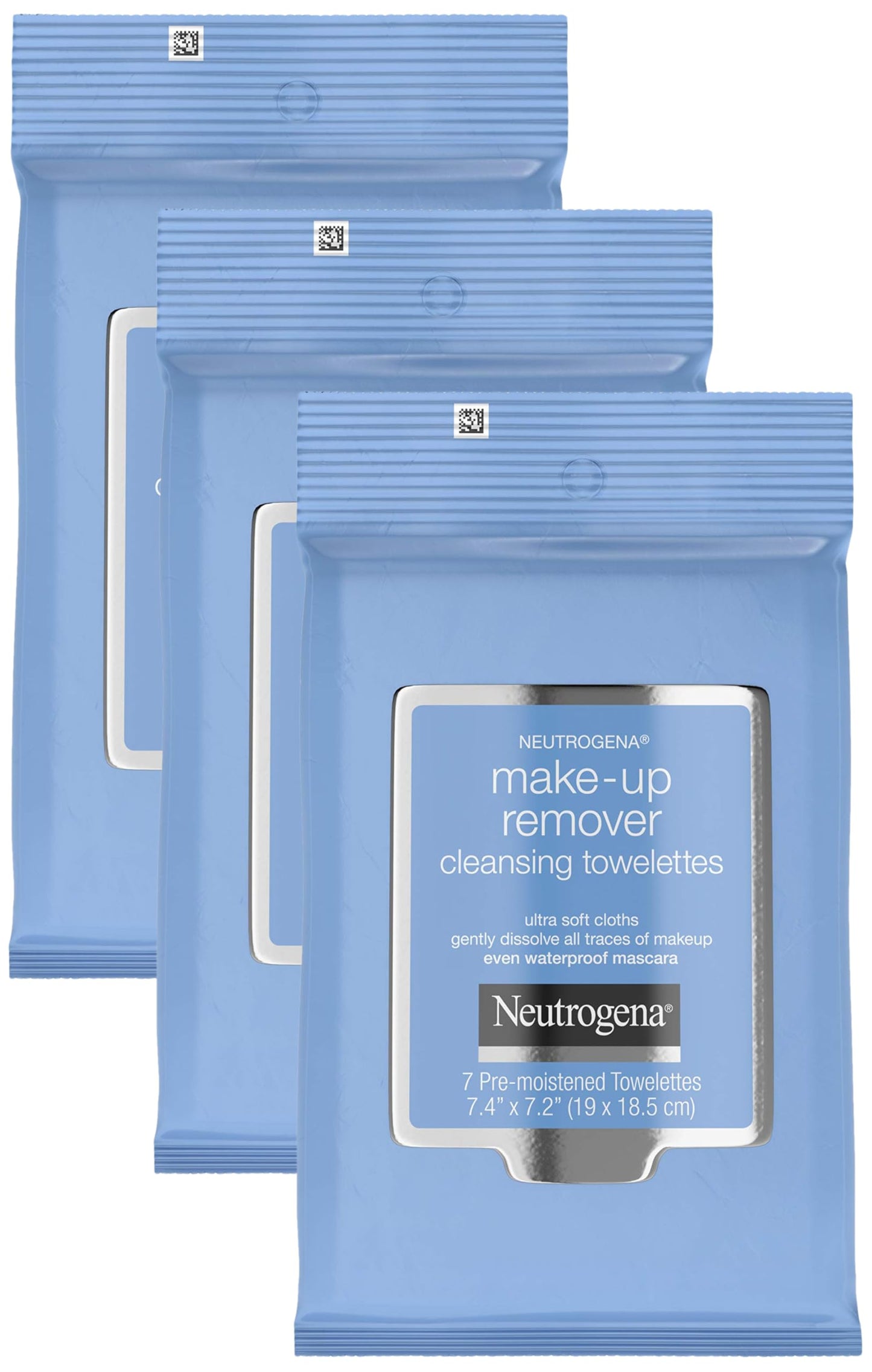 Neutrogena Make-Up Remover Cleansing Towelettes, 7 Count, Packaging May Vary (Pack of 3)