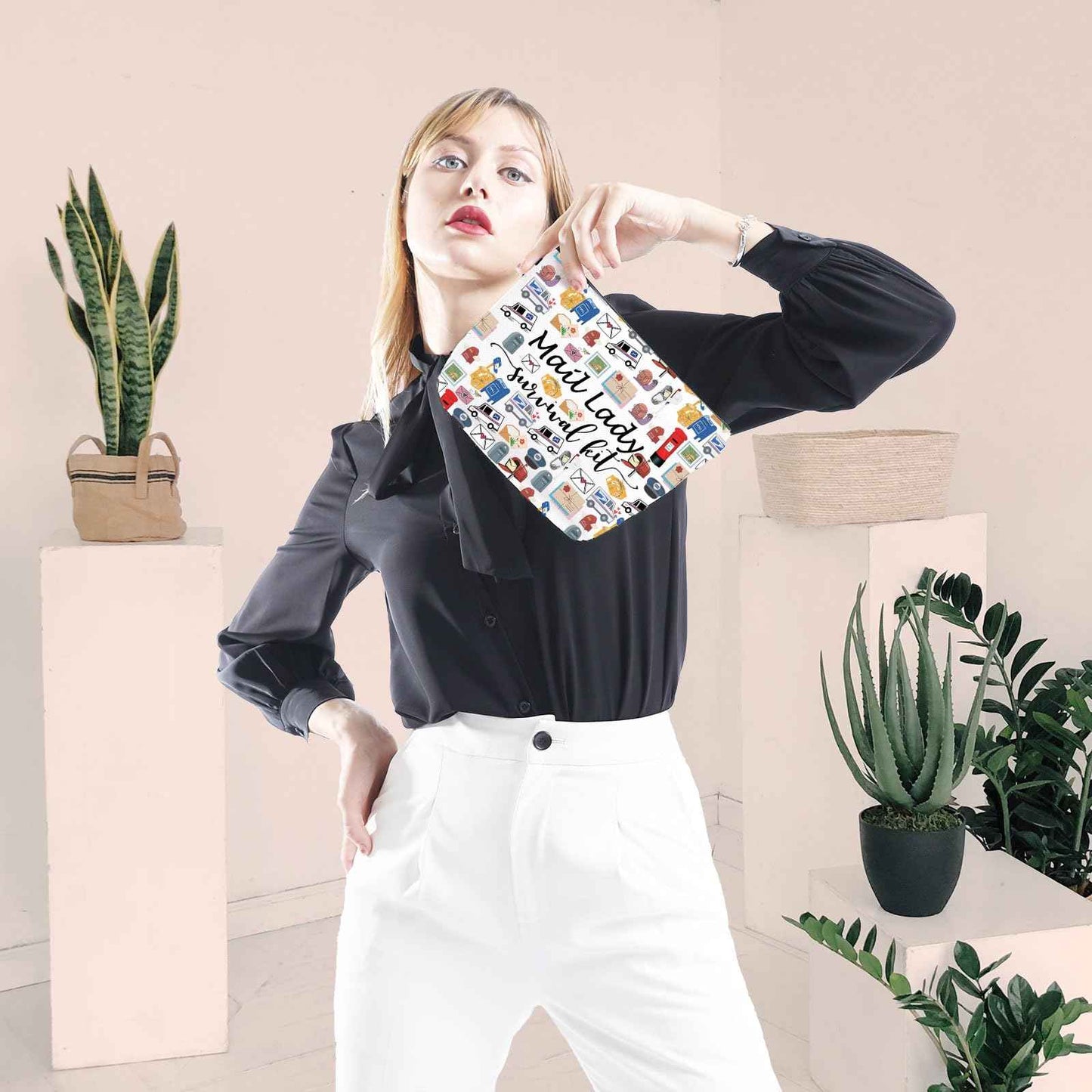 GJTIM Mail Lady Survival Kit Postal Worker Gift Zipper Pouch Makeup Bag Appreciation Gift for Mail Carrier Mailman (Survival Mail Lady 2 Bag)