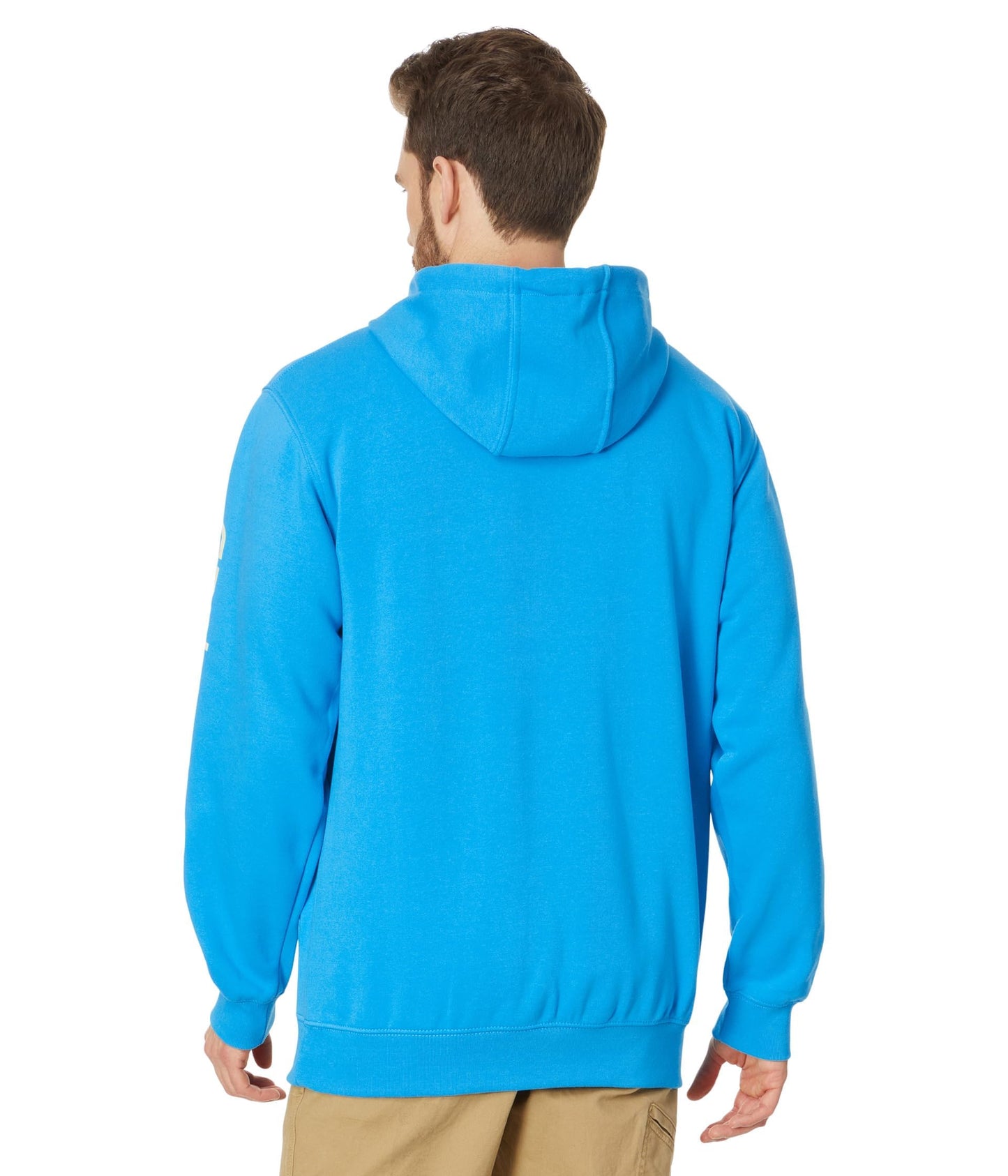 Carhartt Men's Loose Fit Midweight Logo Sleeve Graphic Sweatshirt, Atomic Blue