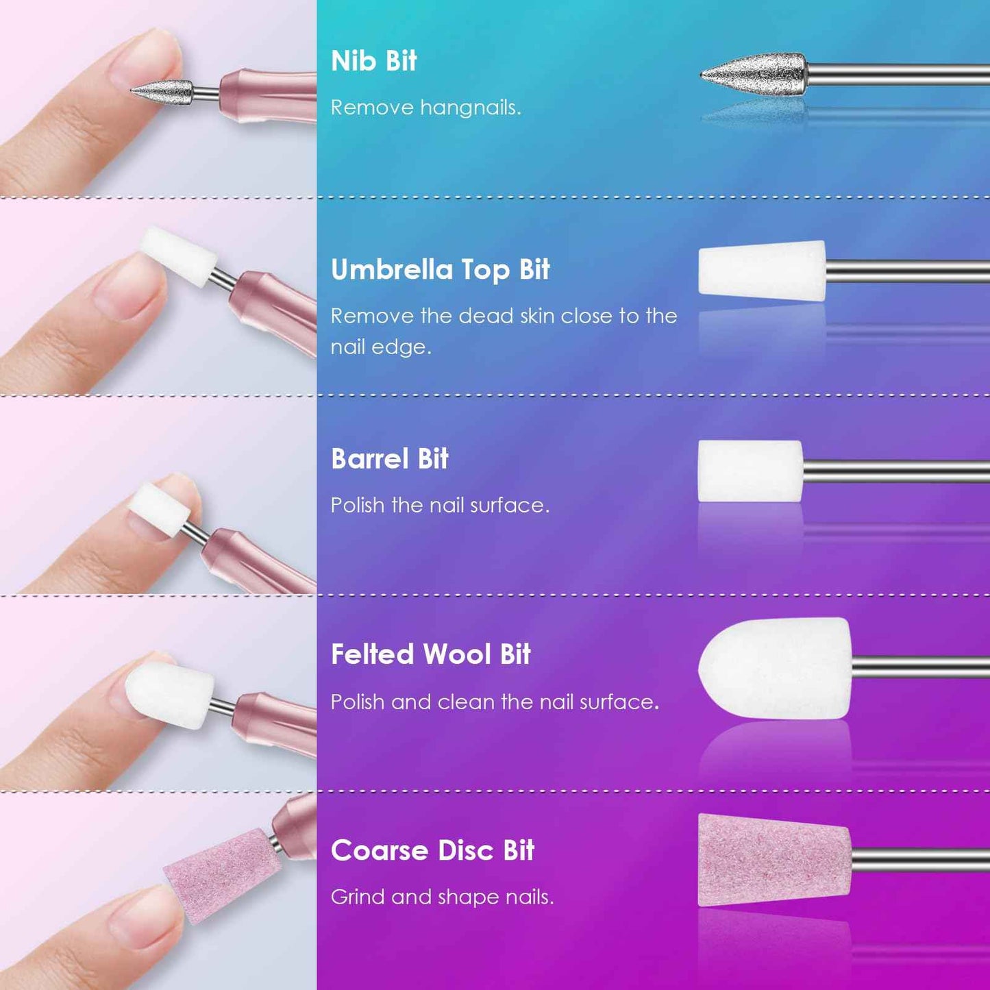 Nail Dust Collector Nail Tech & 26PCS Nail Drill Bits Set, 3/32 Professional Nail Bits Vacuum Dust Collector