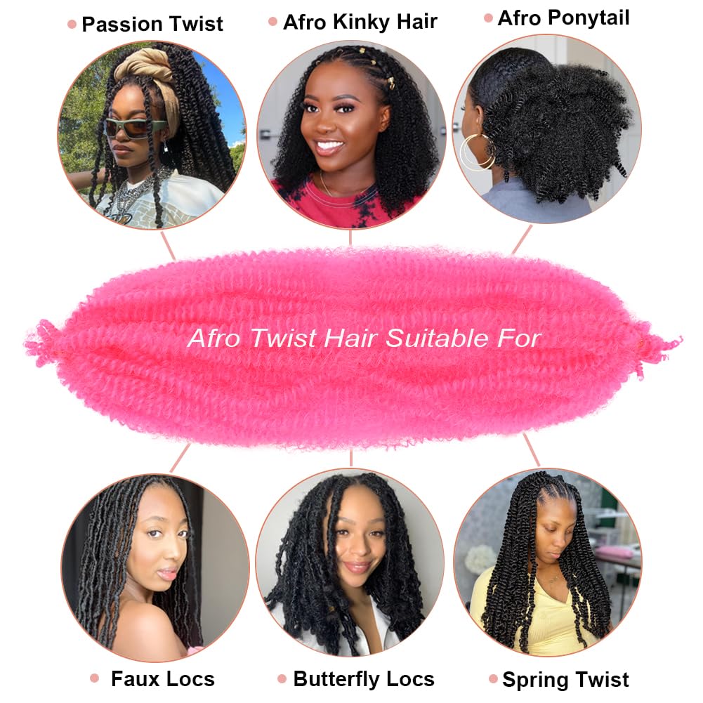 Marley Hair Wrapping Hair for Soft Locs 16 Inch Cuban Twist Hair Pre Fluffed Spring Twist Hair for Distressed Butterfly Locs Crochet Hair 8 Packs Afro Twist Hair Kinky Twist Hair for Braiding #1B