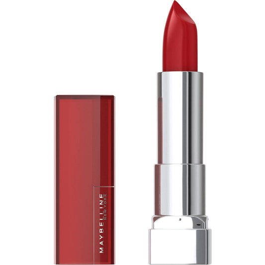 Maybelline Color Sensational Lipstick, Lip Makeup, Cream Finish, Hydrating Lipstick, Nude, Pink, Red, Plum Lip Color, Crimson Race, 0.15 oz; (Packaging May Vary)