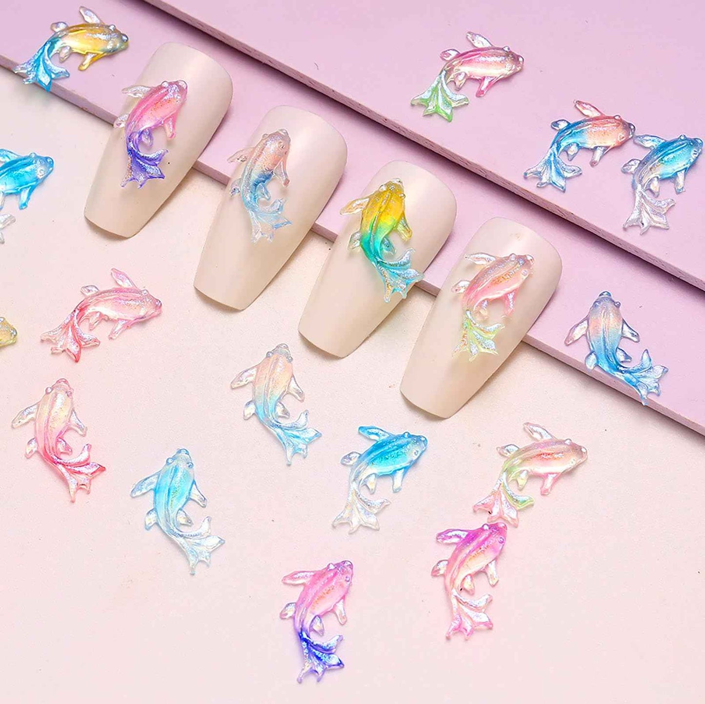 3D Nail Charms Mushroom Nail Parts Accessories Kawaii DIY Nail Art Decoration (Fish)