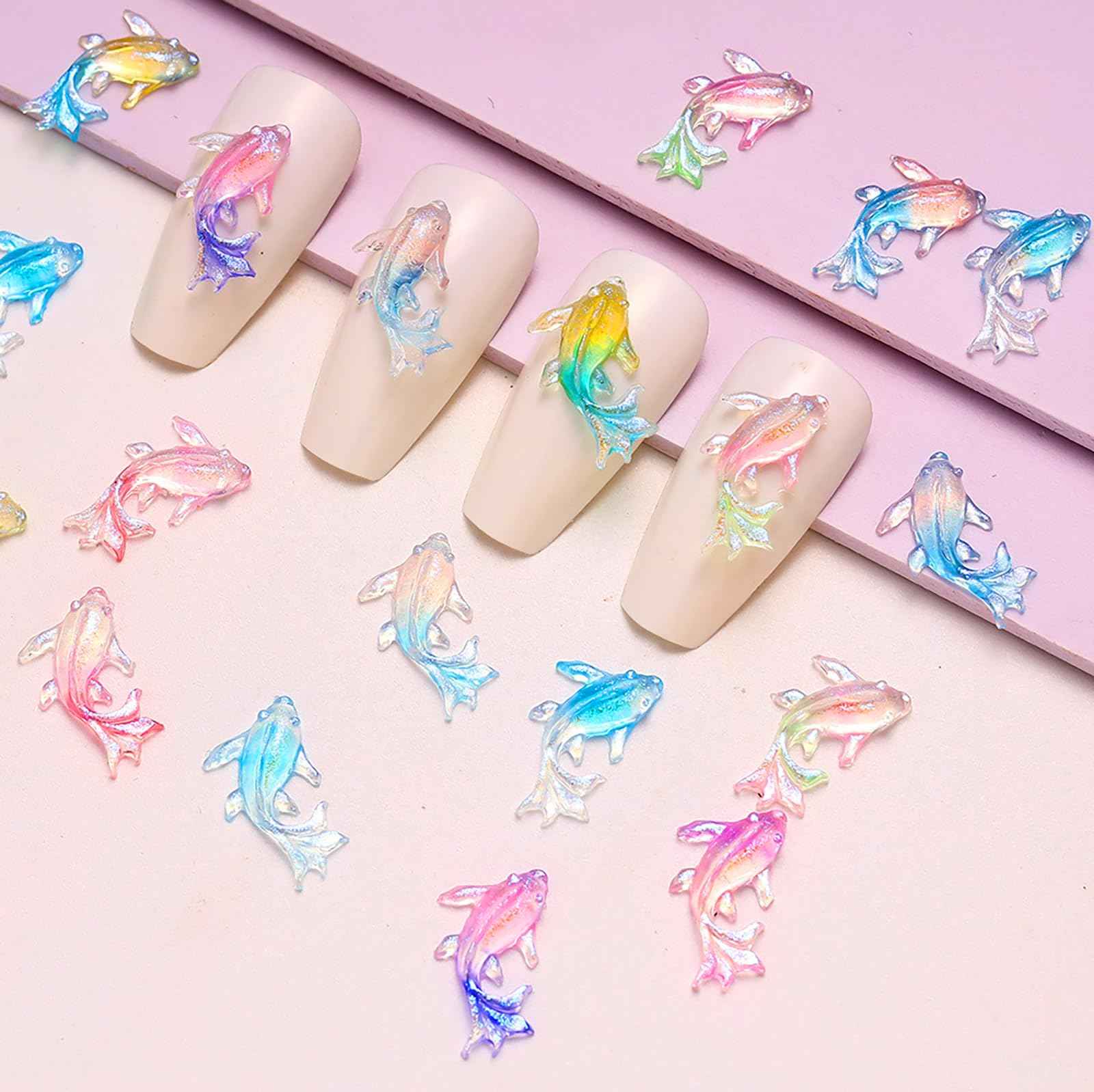 3D Nail Charms Mushroom Nail Parts Accessories Kawaii DIY Nail Art Decoration (Fish)