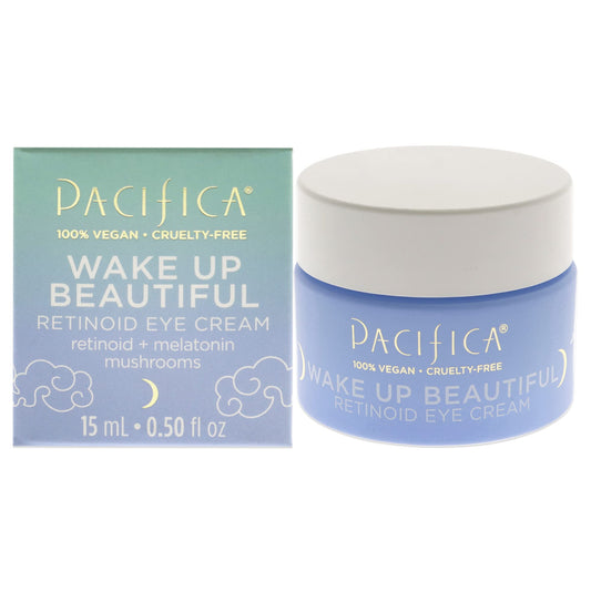 Pacifica Beauty, Wake Up Beautiful Retinoid Daily Under Eye Cream, For Aging Skin, Petroleum-Free Retinoid, Melatonin, Treat Fine Lines + Wrinkles, Clean Skin Care, Vegan + Cruelty Free, 0.5 Fl Oz