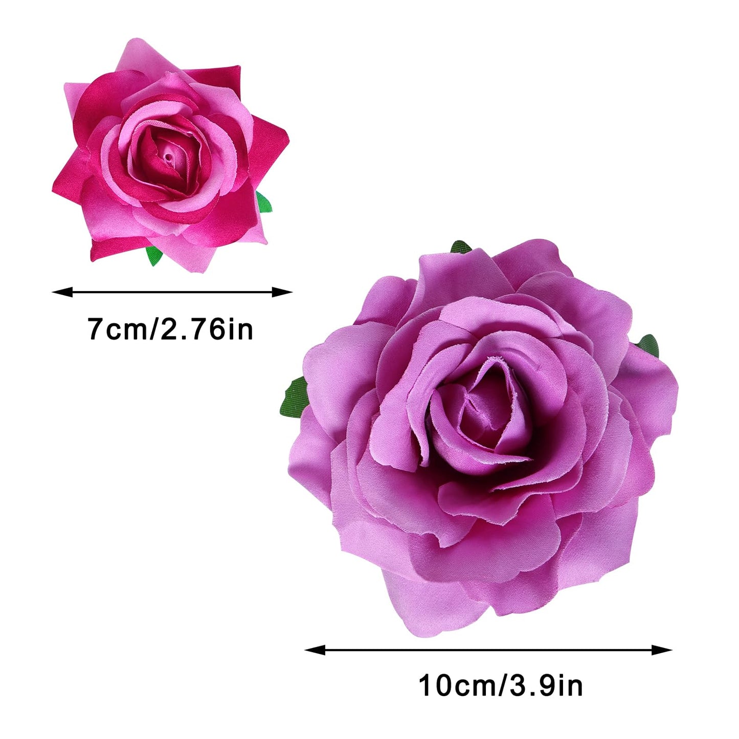 Topbuti Rose Hair Clip Flower Hairpin Rose Brooch Floral Clips, 4 Pcs Fabric Rose Flowers Hair Clips Mexican Hair Flowers Pin up Headpieces for Woman Girl Wedding Party Mother's Day (Light Purple)