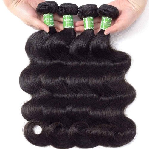 12A Body Wave Bundles Human Hair 10 10 10 10 Inch Human Hair Bundles 100% Virgin Hair 4 Bundles Human Hair Extensions for Women Natural Black