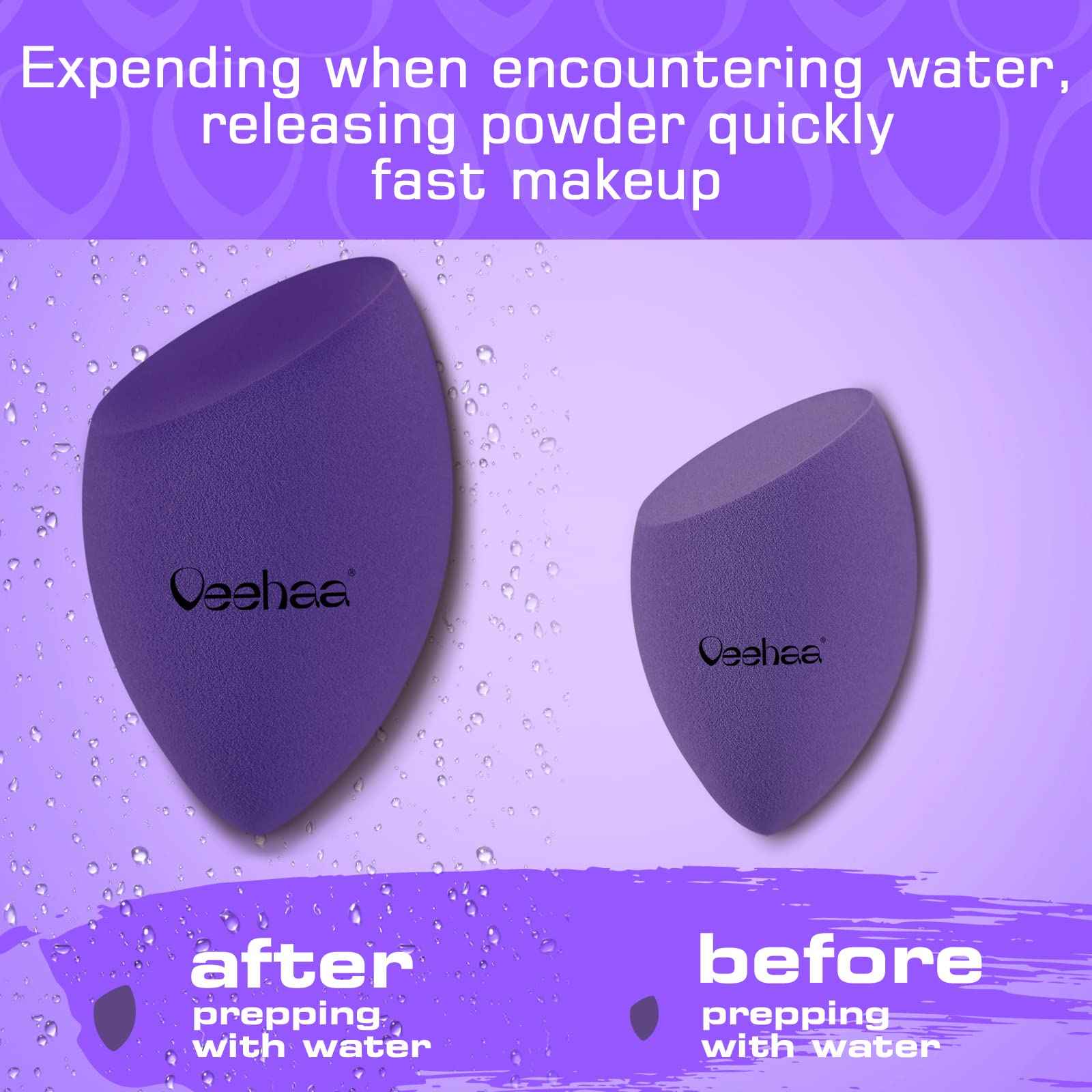 Veehaa 12PCS Makeup Sponge Set, Latex Free Makeup Blender for foundation, Makeup Sponges egg shaped, Makeup Sponges for all areas…