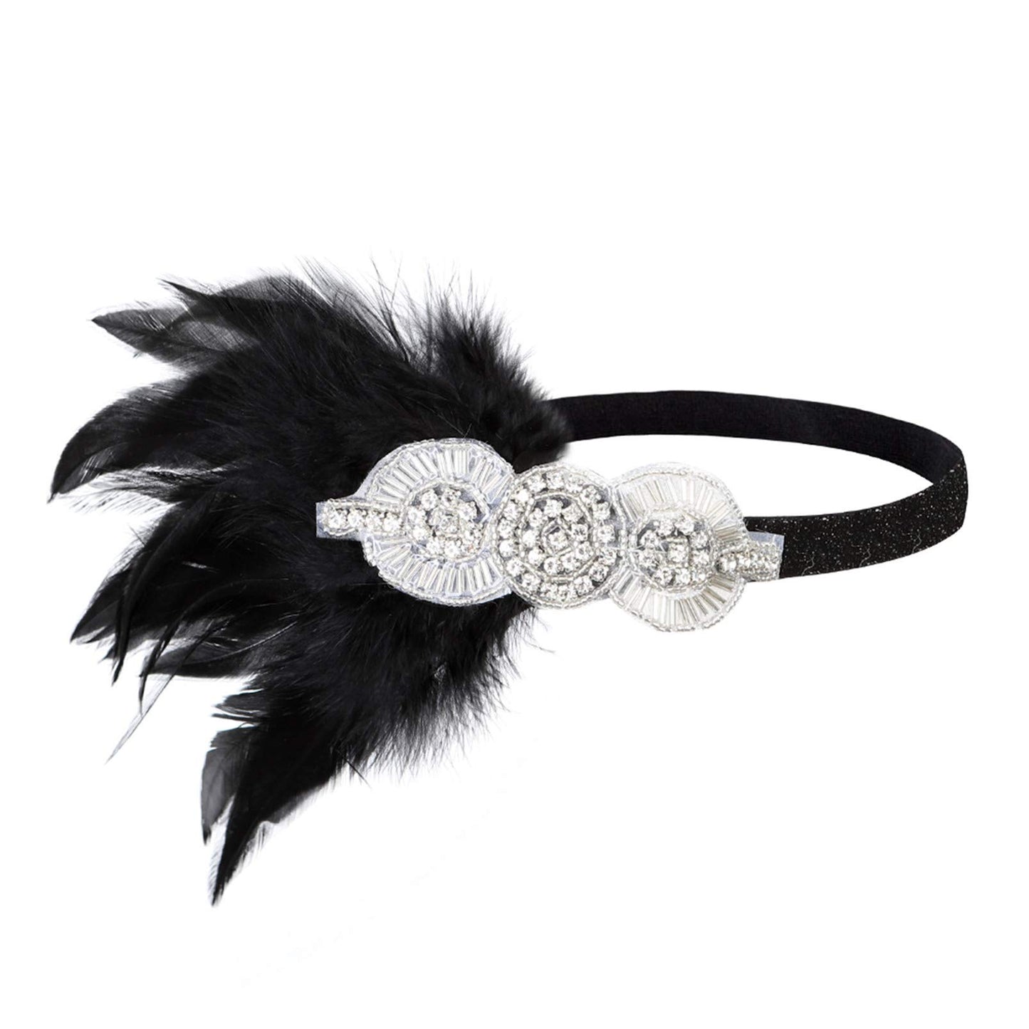 Women's 1920s Great Gatsby Headband Vintage Feather Flapper 20s Headpiece Vintage Multi White Party Hair Accessories