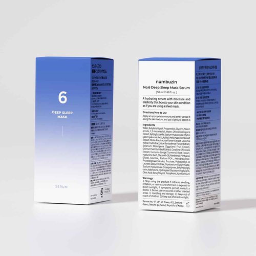 numbuzin No.6 Serum | Deep Sleep Mask Serum | Iceland Glacier Water for Instant and Long-lasting Hydration with Hyaluronic Acid & Niacinamide | Korean Skincare for Dry Skin | 1.69 fl. oz.