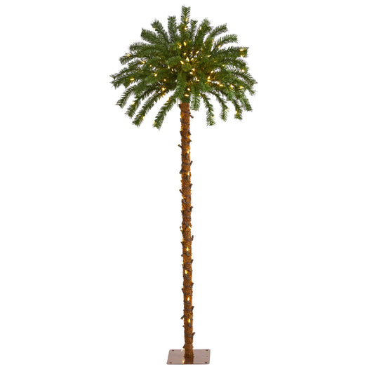 Nearly Natural 5ft. Christmas Palm Artificial Tree with 150 Warm White LED Lights