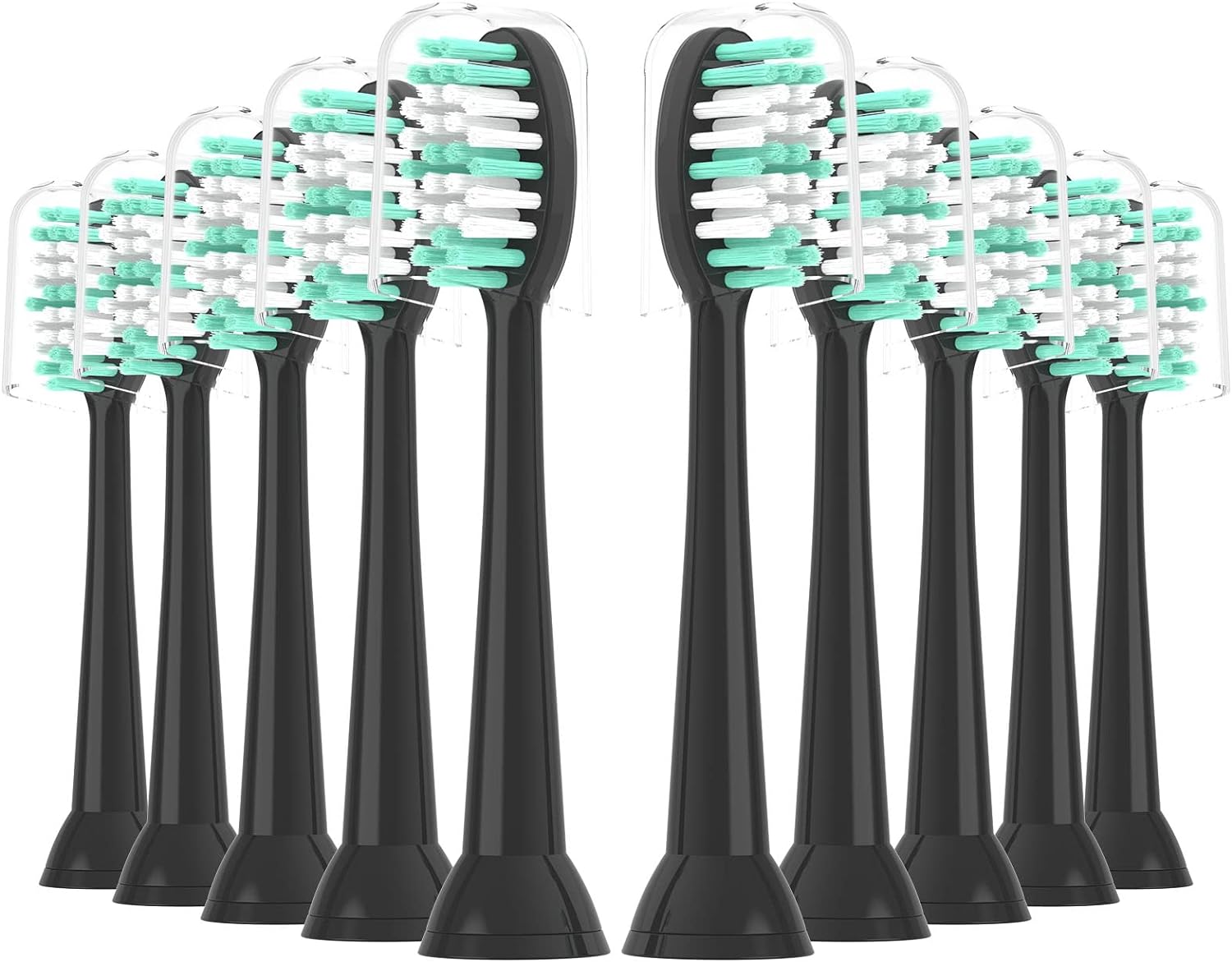 Replacement Toothbrush Heads 10 Pack for AquaSonic Black Series and Vibe Series Electric Toothbrush