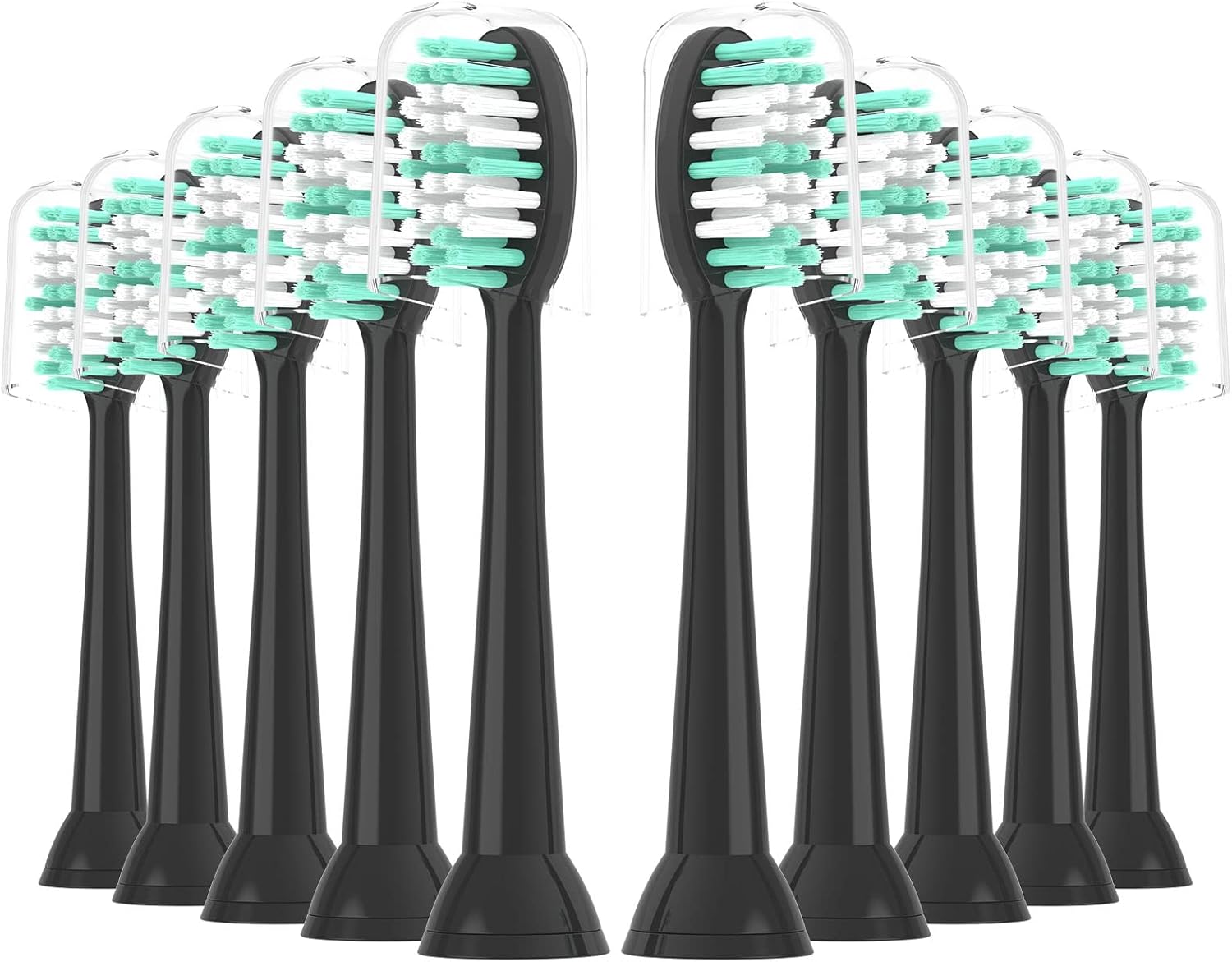 Replacement Toothbrush Heads 10 Pack for AquaSonic Black Series and Vibe Series Electric Toothbrush