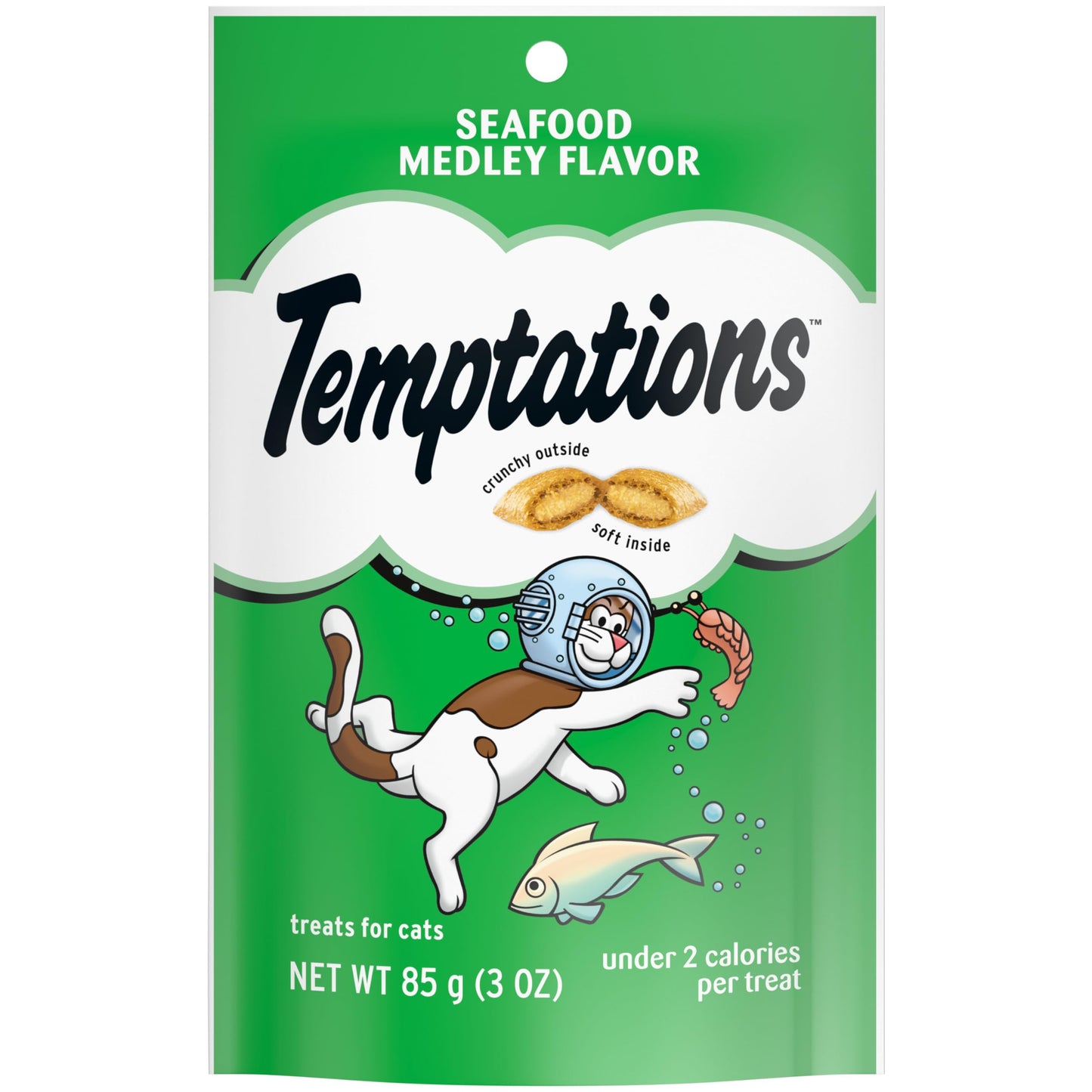 Temptations Classic Treats for Cats Seafood Medley Flavor 3 Ounces (Pack of 12)